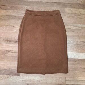 Ann Taylor Factory Brown Faux Suede Pencil Skirt Size 6